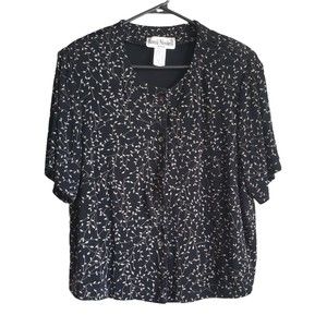 Vintage Botanical Blouse Oversized Boxy Whimsigoth Lagenlook 90s Artsy Top 18W